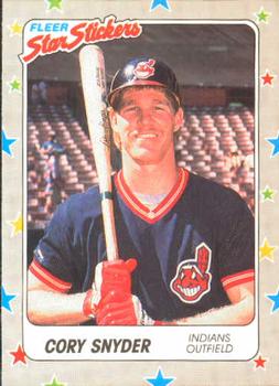 1988 Fleer Sticker Baseball Cards        021      Cory Snyder